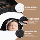 Baby Car Seat Cover Winter Carseat Canopies Cover to Protect Baby from Cold Wind, Super Warm Plush Fleece Baby Carrier Cover for Infant Boys Girls