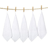 Yoofoss Luxury Bamboo Washcloths Towel Set 10 Pack Baby Wash Cloth for Bathroom-Hotel-Spa-Kitchen Multi-Purpose Fingertip Towels and Face Cloths 10'' x 10'' - White