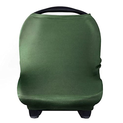 Yoofoss Nursing Cover Breastfeeding Scarf - Baby Car Seat Covers, Infant Stroller Cover, Strechy Carseat Canopy for Boys and Girls (Dark Green)
