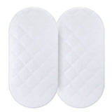 Yoofoss Waterproof Bassinet Mattress Pad Cover 2 Pack Fit for Hourglass/Oval Bassinet Mattress, Baby Bassinet Mattress Protector for Boys and Girls 32X16in White