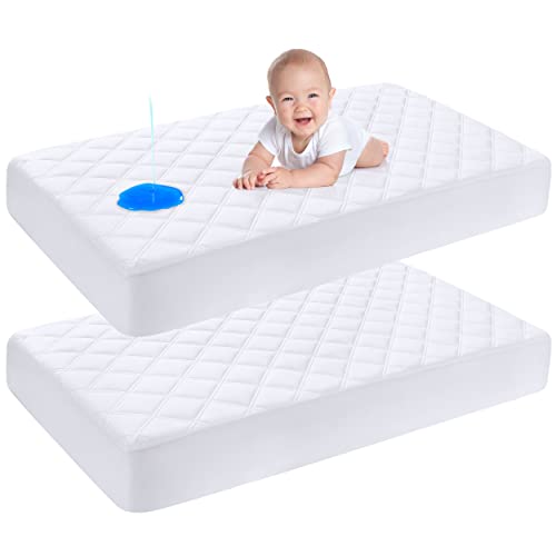 Yoofoss Pack Waterproof Crib Mattress Protector, Quilted Fitted Crib