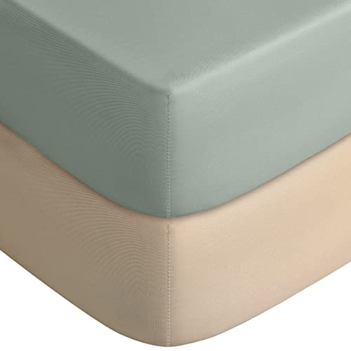 Crib Sheets Green And Brown , 2 Pack