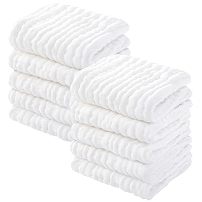 Baby Washcloths White, 10 Pack
