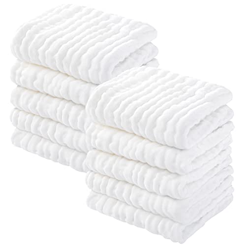 Baby Washcloths White, 10 Pack