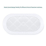 Yoofoss Waterproof Bassinet Mattress Pad Cover 2 Pack Fit for Hourglass/Oval Bassinet Mattress, Baby Bassinet Mattress Protector for Boys and Girls 32X16in White