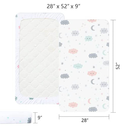 Yoofoss Fitted Crib Sheet Set 2 Pack Baby Sheets for Standard Crib Toddler Mattress Cover Soft Microfiber Breathable Mattress Cover for Boys and Girls 28x52x9in