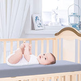 Yoofoss Baby Crib Sheets for Boys Girls, Fitted Crib Sheet 2 Pack for Standard Crib and Toddler Mattress, Super Soft Microfiber Baby Sheet 28x52x8in(Light Blue-Gray)