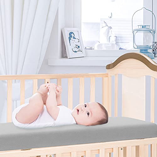 Crib Sheets Gray & White, 2 Pack