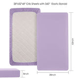 Yoofoss Baby Crib Sheets for Boys Girls, Fitted Crib Sheet 2 Pack for Standard Crib and Toddler Mattress, Super Soft Microfiber Baby Sheet 28x52x8in(Pink-Purple)