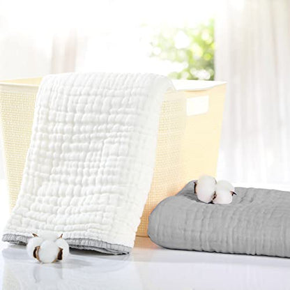 Large Hooded Baby Towels, Gary & White