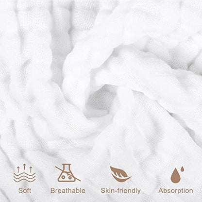 Baby Washcloths White, 10 Pack
