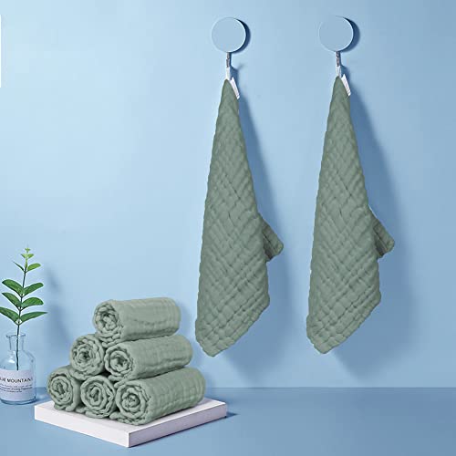 Baby Washcloths Dark Green, 10 Pack