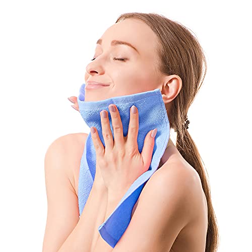 Bamboo Washcloths Towel Blue, 10 Pack