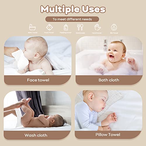 Baby Washcloths White, 10 Pack