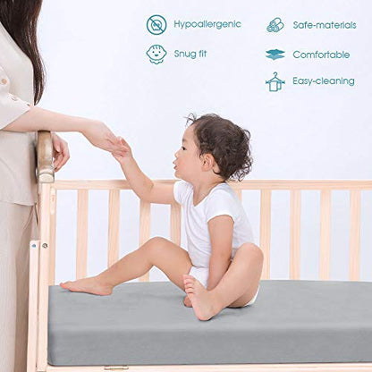 Crib Sheets Gray & White, 2 Pack