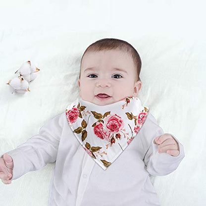 Yoofoss Baby Bandana Dribble Bibs Baby Bibs for Drooling and Teething 10 Pack Super Soft and Absorbent for Newborn Toddler Girls