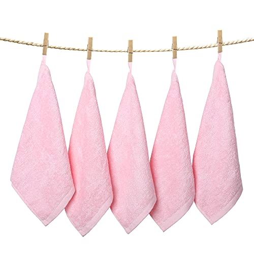 Bamboo Washcloths Towel Pink, 10 Pack