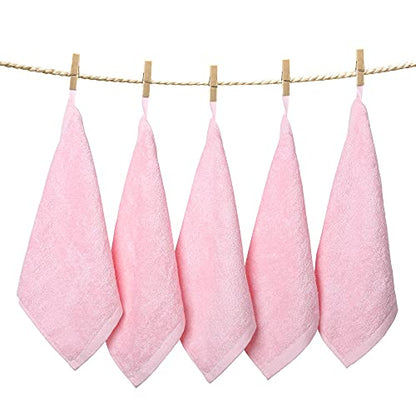Bamboo Washcloths Towel Pink, 10 Pack