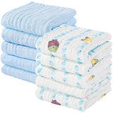 Yoofoss Muslin Baby Washcloths 100% Cotton Face Towels 10 Pack Wash Cloths for Baby 12x12in Soft and Absorbent Baby Wipes (Multicolor)
