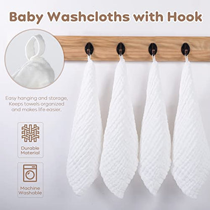 Baby Washcloths White, 10 Pack