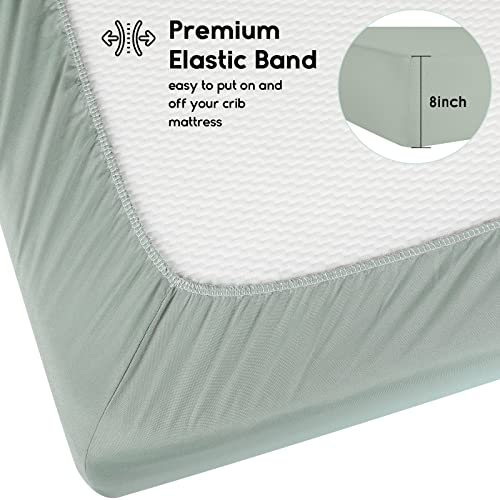 Crib Sheets Green Leaf, 2 Pack