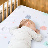 Yoofoss Fitted Crib Sheet Set 2 Pack Baby Sheets for Standard Crib Toddler Mattress Cover Soft Microfiber Breathable Mattress Cover for Boys and Girls 28x52x9in