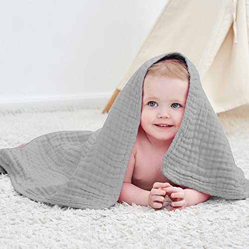 Large Hooded Baby Towels, Gary & White