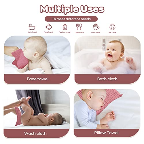 Baby Washcloths Bean Paste, 10 Pack