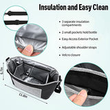 Yoofoss Baby Stroller Organizer Stroller Caddy - Universal Stroller Organizer Bag with Insulated Cup Holder Phone Bag, Stroller Storage Fits Most Baby and Pet Strollers, Grey&Black