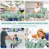 Yoofoss Shopping Cart Cover for Baby, 2-in-1 High Chair Cover with Safety Harness, Multifunctional Cart Covers for Toddler, Universal Fit, Soft Padded Grocery Cart Cover for Baby Boy Girl - Green