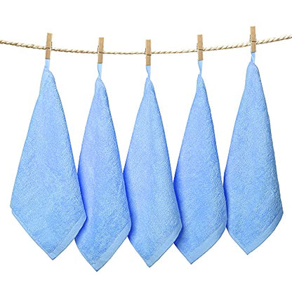 Bamboo Washcloths Towel Blue, 10 Pack