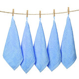 Yoofoss Luxury Washcloths Towel Set 10 Pack Baby Wash Cloth for Bathroom-Hotel-Spa-Kitchen Multi-Purpose Fingertip Towels and Face Cloths 10'' x 10'' - Blue