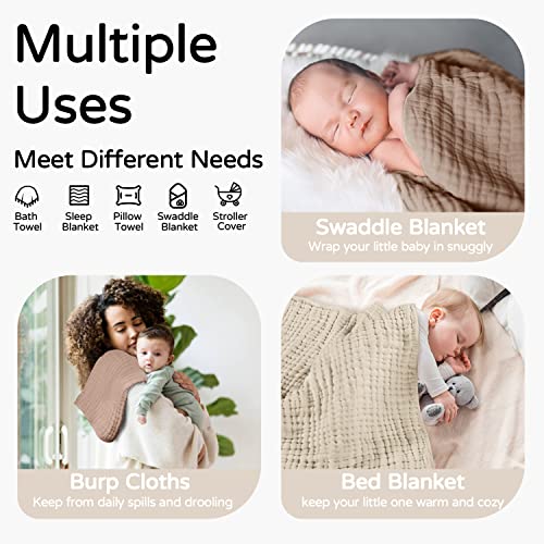 Large Hooded Baby Towels, Beige & Coffee