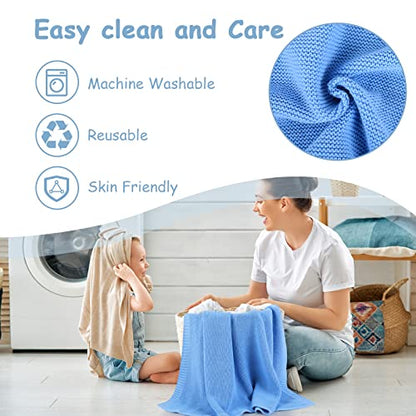 Yoofoss Baby Blankets - 100% Cotton Knit Receiving Blanket 30" x 40", Breathable Cozy Unisex Nursery Stroller Swaddle Blanket for Newborns, Infants, Toddler, Boys and Girls (0-2Yrs, Blue)