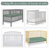 Yoofoss 2 Pack Waterproof Crib Mattress Protector, Quilted Fitted Crib Mattress Pad, Ultra Soft Breathable Toddler Mattress Protector Baby Crib Mattress Cover (White and Dark Green, 52''x28'')
