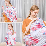 Yoofoss Nursing Cover Breastfeeding Scarf - Baby Car Seat Covers, Infant Stroller Cover, Strechy Carseat Canopy for Boys and Girls (Flower)