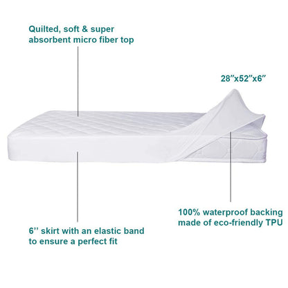 Waterproof Fitted Crib Mattress Pad