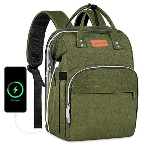 Yoofoss Baby Diaper Bag Backpack, Large Baby Bag Multifunction Diaper Backpack for Baby Girls Boys with USB Charging Port Stroller Straps, Baby Registry Search, Newborn Baby Essential Gifts Army Green