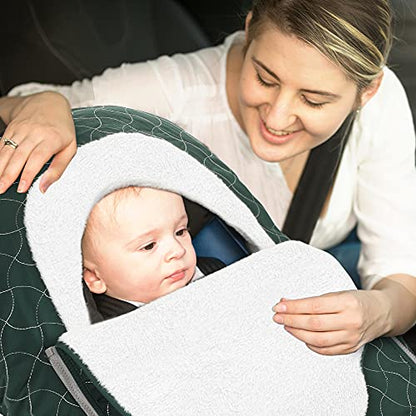 Yoofoss Baby Car Seat Cover Winter Carseat Canopies Cover to Protect Baby from Cold Wind, Super Warm Plush Fleece Baby Carrier Cover for Infant Boys Girls