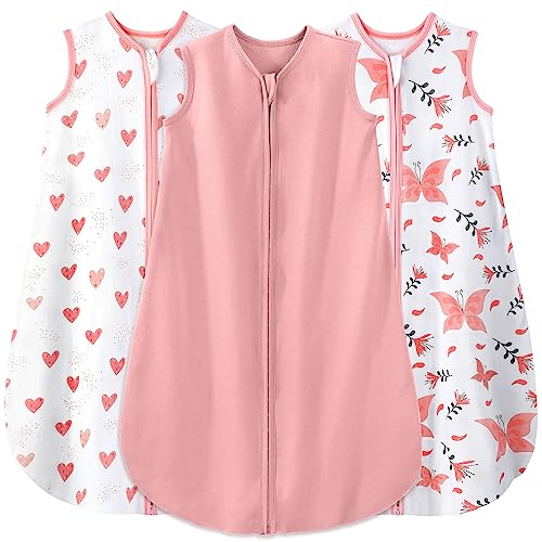 Sleep Sack Pink Heart & Butterfly in TOG 0.5, 3 Pack