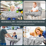 Yoofoss Shopping Cart Cover for Baby, 2-in-1 High Chair Cover with Safety Harness, Multifunctional Cart Covers for Babies, Universal Fit, Soft Padded Grocery Cart Cover for Baby Boy Girl - Grey