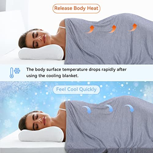 Yoofoss Cooling Blanket for Hot Sleepers,Lightweight Breathable Summer  Blanket,Transfer Heat to Keep Cool on Warm Nights,Cooling Blankets for  Night