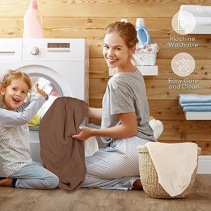 Muslin Fitted Crib Sheets Apricot & Brown, 2 Pack