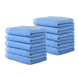 Yoofoss Luxury Washcloths Towel Set 10 Pack Baby Wash Cloth for Bathroom-Hotel-Spa-Kitchen Multi-Purpose Fingertip Towels and Face Cloths 10'' x 10'' - Blue