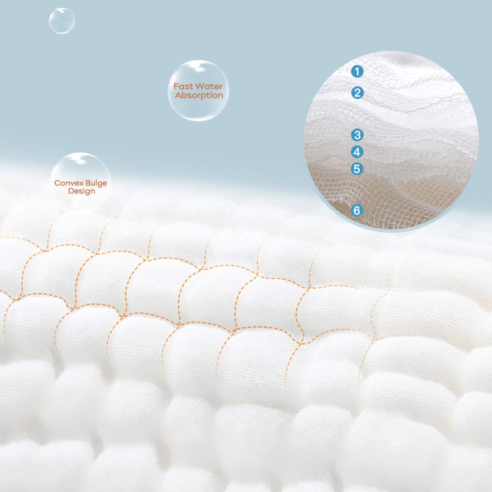 Burp Cloths 2 in 1 Baby Bibs Soft & Absorbent 100% Muslin Cotton Burpy Bibs for Boys & Girls 4 Pack by YOOFOSS