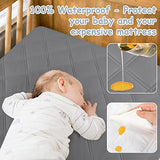 Yoofoss 2 Pack Waterproof Crib Mattress Protector, Quilted Fitted Crib Mattress Pad, Ultra Soft Breathable Toddler Mattress Protector Baby Crib Mattress Cover(52''x28'')