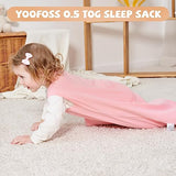 Yoofoss Baby Sleep Sack, Baby Wearable Blanket 100% Cotton 2-Way Zipper TOG 0.5 (3 Pack)