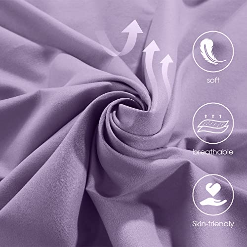 Yoofoss Baby Crib Sheets for Boys Girls, Fitted Crib Sheet 2 Pack for Standard Crib and Toddler Mattress, Super Soft Microfiber Baby Sheet 28x52x8in(Pink-Purple)