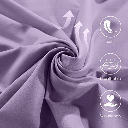Yoofoss Baby Crib Sheets for Boys Girls, Fitted Crib Sheet 2 Pack for Standard Crib and Toddler Mattress, Super Soft Microfiber Baby Sheet 28x52x8in(Pink-Purple)