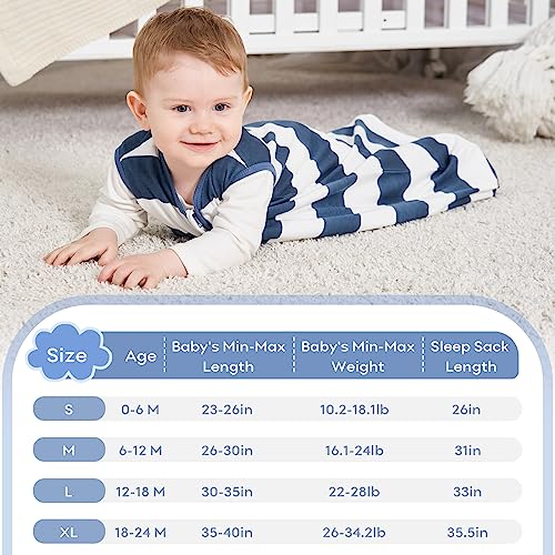 Yoofoss Baby Sleep Sack 0-6 Months Baby Wearable Blanket 100% Cotton 2-Way Zippe, 3 Pack